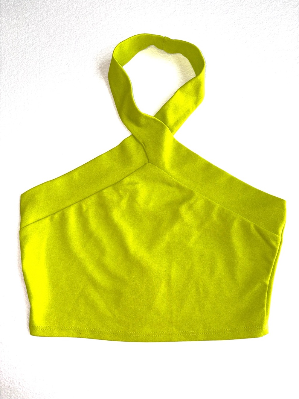 NWT Ladies 21 Saints Chartreuse Cropped Stretch Halter Top Size L